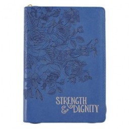 Journal Strength & Dignity Blue zippered Luxleather Journal Strength & Dignity Blue zippered Luxleather