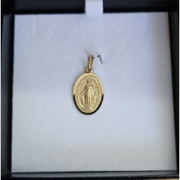 Miraculous Medal Oval 9ct Gold 18mm