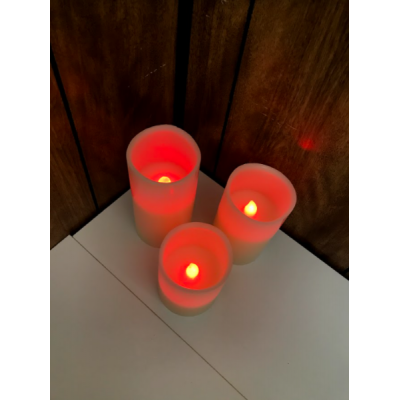 Remote Controlled battery Powered Pillar candles set of 3