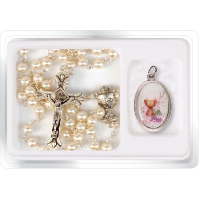 Rosary Holy Communion Pearl with Medal