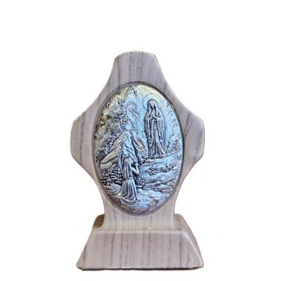 Lourdes Car Medal wood base 5cm