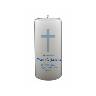 Baptism Candle 14cm: New Blue 1