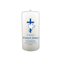 Baptism Candle 14cm: New Blue 3 Baptism Candle 14cm: New Blue 3