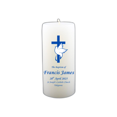 Baptism Candle 14cm: New Blue 3
