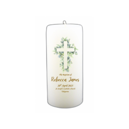 Baptism Candle 14cm: Floral 3
