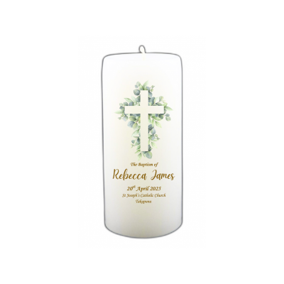 Baptism Candle 14cm: Floral 3