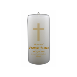 Baptism Candle 14cm: New Gold 2 Baptism Candle 14cm: New Gold 2