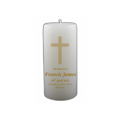 Baptism Candle 14cm: New Gold 2