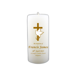 Baptism Candle 14cm: New Gold 4 Baptism Candle 14cm: New Gold 4