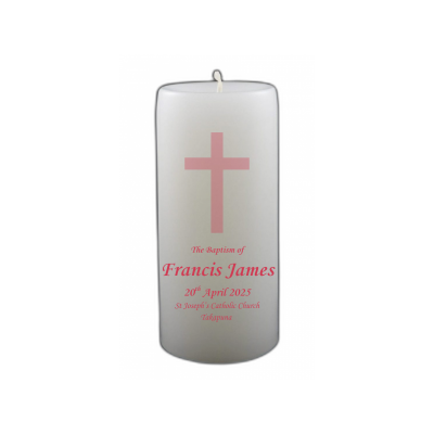Baptism Candle 14cm: New Pink 1