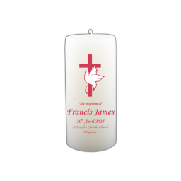 Baptism Candle 14cm: New Pink 3 Baptism Candle 14cm: New Pink 3
