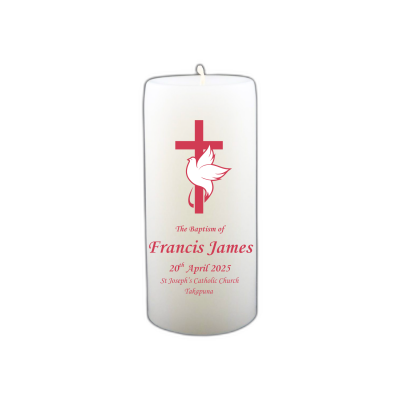 Baptism Candle 14cm: New Pink 3