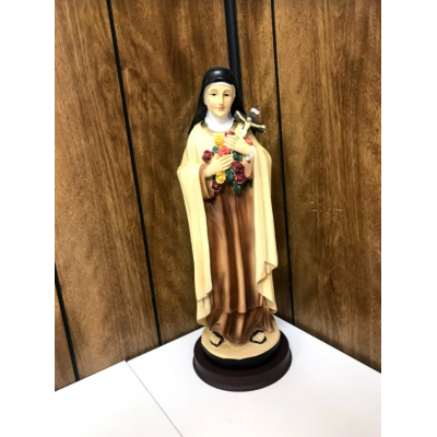 St Therese The Little Flower 310mm Round wood base