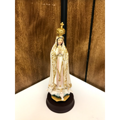 Our Lady of Fatima 140mm Round wood base
