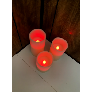 Remote Controlled battery Powered Pillar candles set of 3